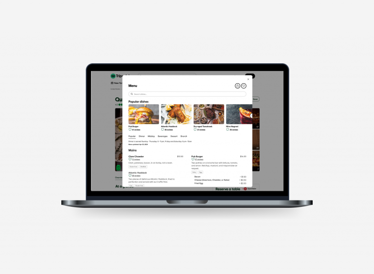 Tripadvisor Menu Viewer