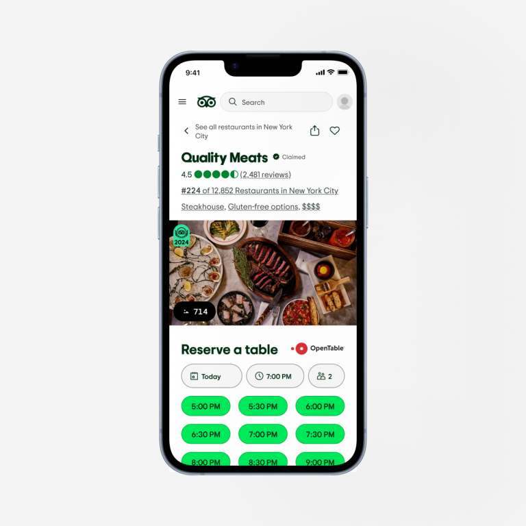 Tripadvisor Restaurant detail page